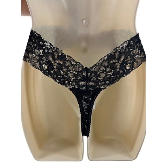 Soma Signature All-Over Lace Thong Black Womens Xlarge - Picture 3 of 4